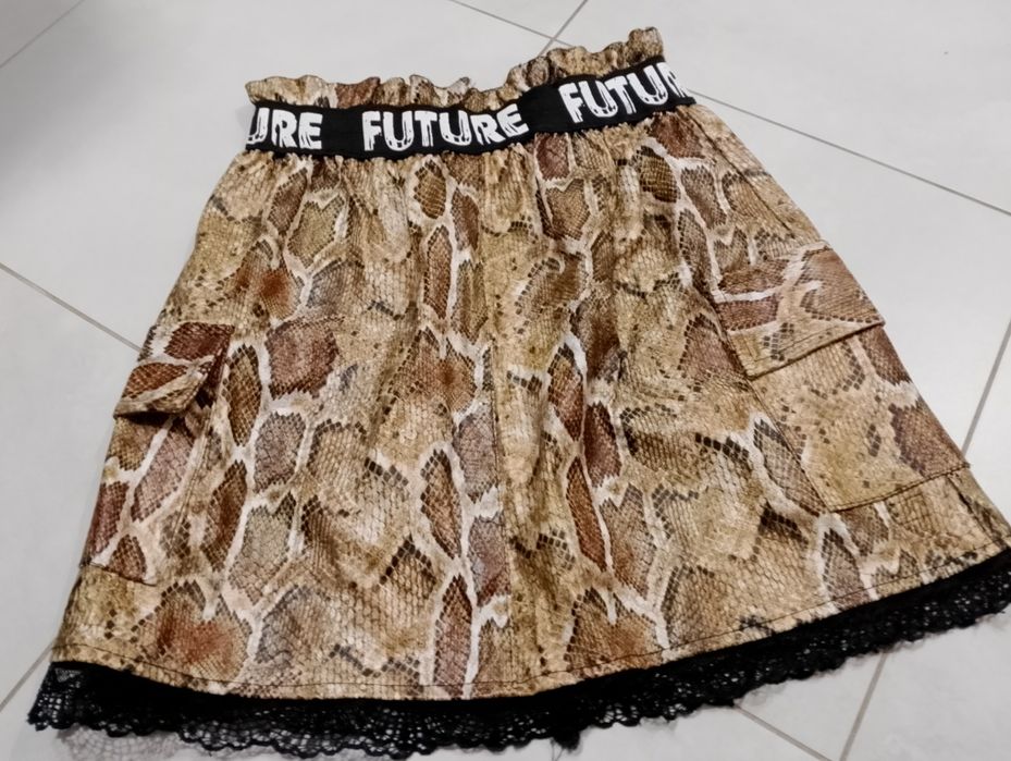 Spódnica skórzana w panterkę