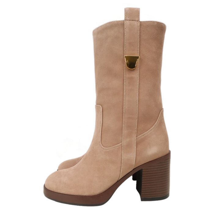 Buty damskie Coccinelle, rozmiar 37, beżowe, skórzane, damskie, botki SCH4422