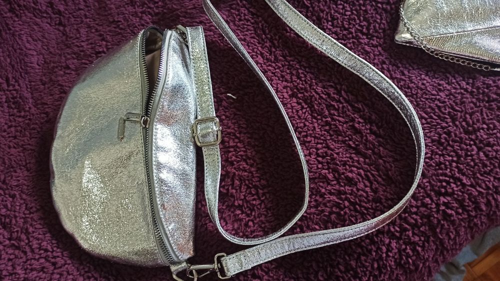 Mala, pochete senhora prateado NOVAS