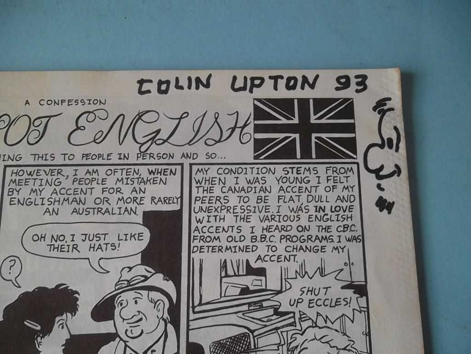 "BIG THING", Livro autografado, mais desenho original de COLIN UPTON.