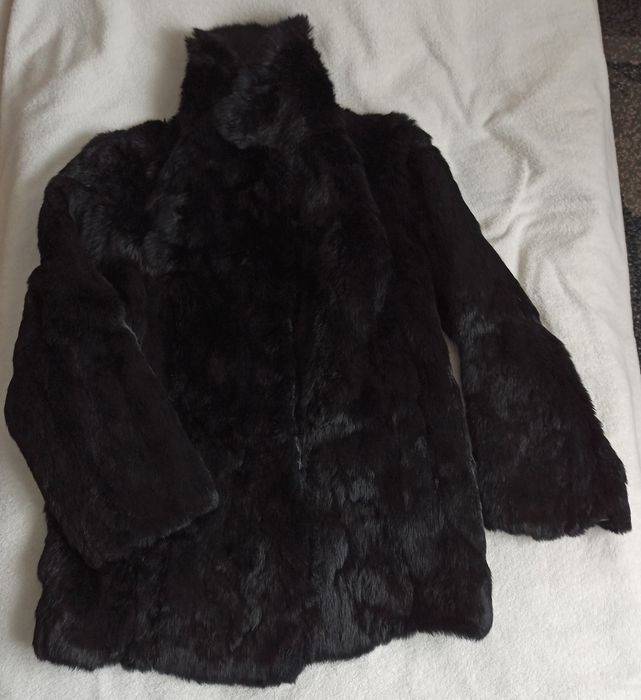 Naturalne czarne futro z królika