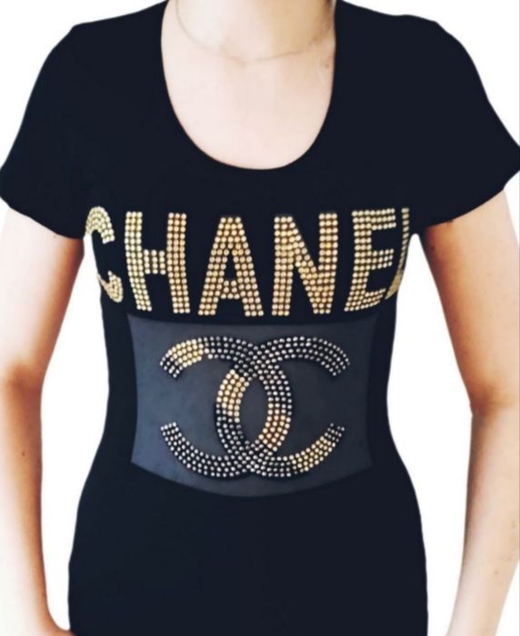 Koszulka Damska T-Shirt złote zdobienia Okazja