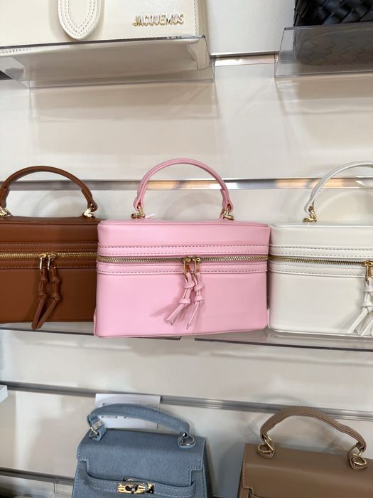 Сумка Zara рожева чорна біла коричнева