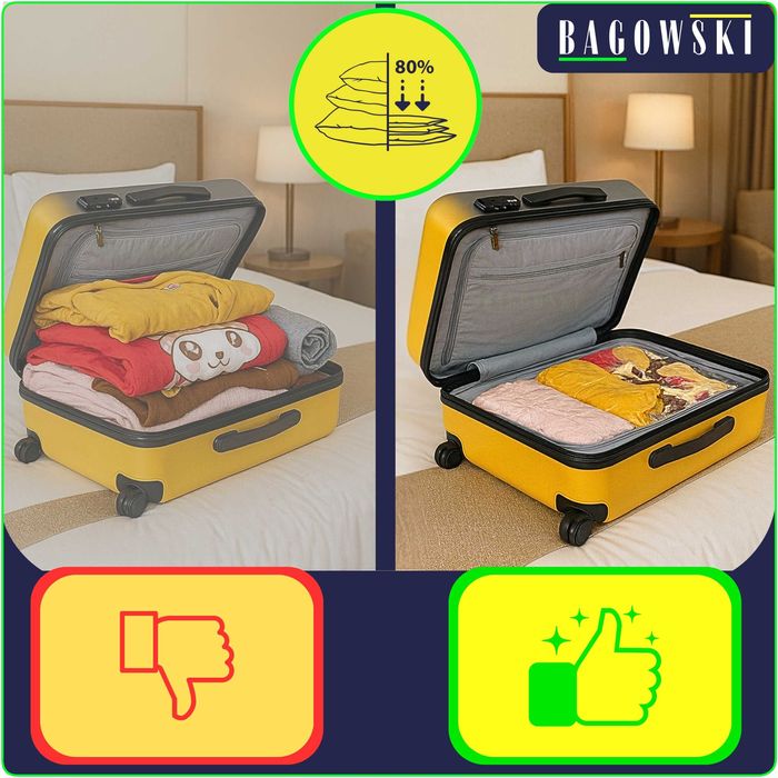 Worki próżniowe rolowane ZESTAW 6szt na ubrania do walizki W PODRÓŻ