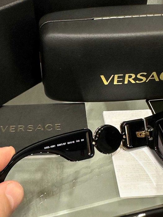 Окуляри Versace VE4361 Чорні з кристалами | Очки Версаче Оригинал