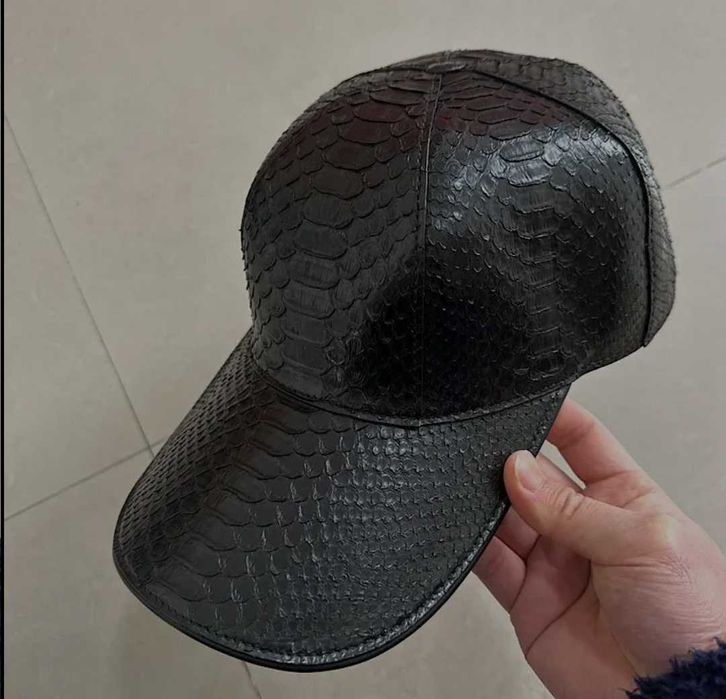 Пітон Бейсболка із натуральної шкіри