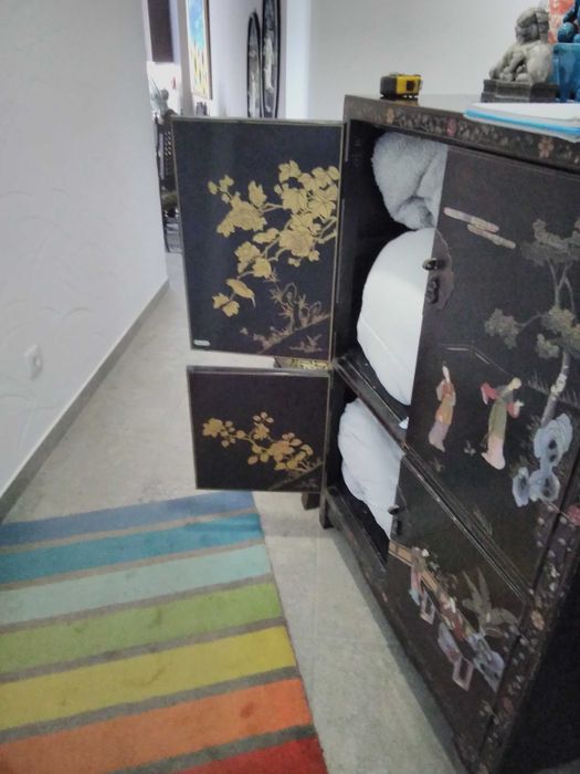 Chinese Lacquer linen cabinet