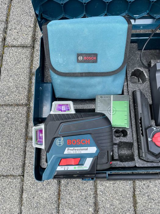 Laser krzyżowy zielona linia 3*360 Bosch GLL 3-80 CG L-BOXX