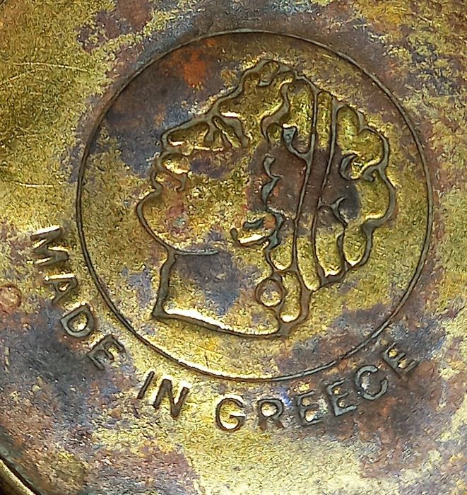 Moinho café/pimenta em bronze/cobre grego antigo artesanal,pesa 1kg