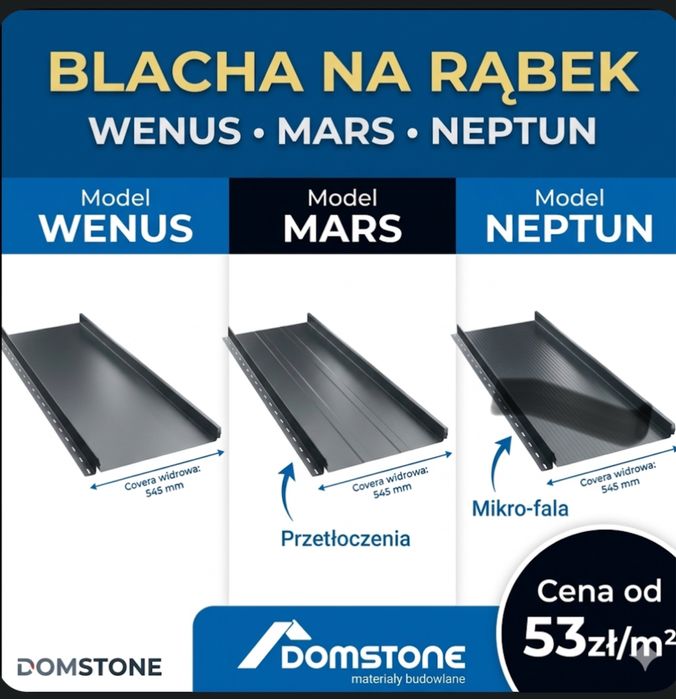 Blacha na rąbek stojacy