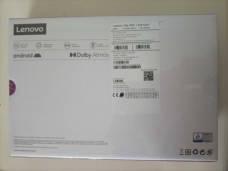 Tablet Lenovo Tab M10 (3rd Gen) - nunca usado