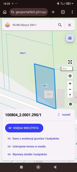 Działka 1013m2, 85 000zł Barycz 95-082 Dobroń