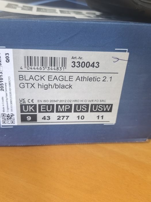 Bora militar/polícia Haix black Eagle atheletic  2.1 gtx hig/black