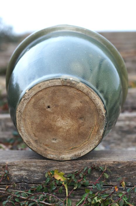 donica ceramiczna szkliwiona zielona duża