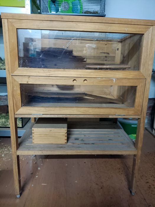 Drewniana klatka chomik/mysz/myszoskoczek