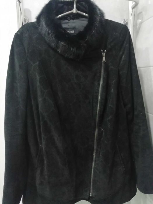 Куртка замшева з норковим воротом