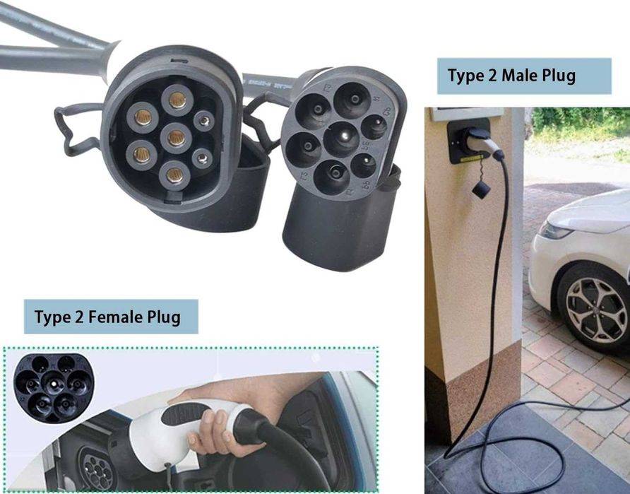 Carro Eletrico | Cabo 22 kW, 32A | Cabo tipo 2, 22 kW, 32A, 5mt