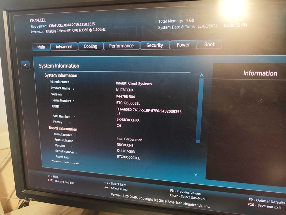 Intel NUC8CCHK cel N3350/4ram/64gb eMMC/NVMe slot/ac wifi+bt eDP, Com