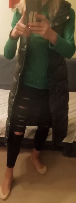 Bezrękawnik długi damski,nowy,r.36,piękna zieleń