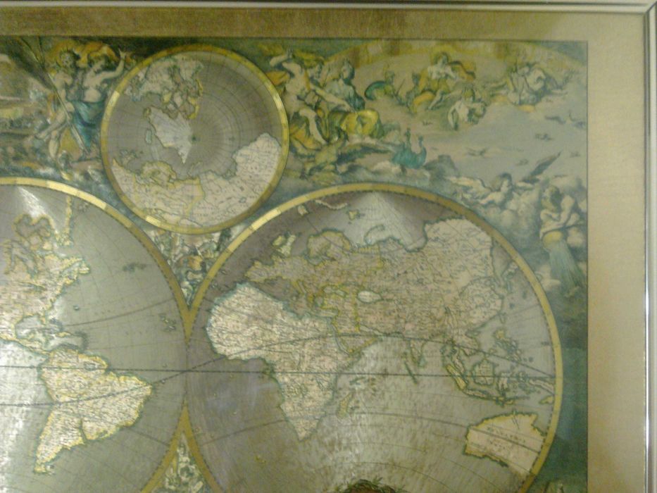 Картина Nova Totius Terrarum Orbis Tabula старинная карта мира