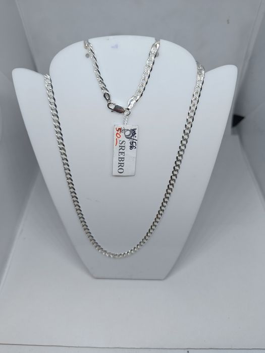 Srebrny łańcuszek splot pancerka srebro 925 długość 50cm