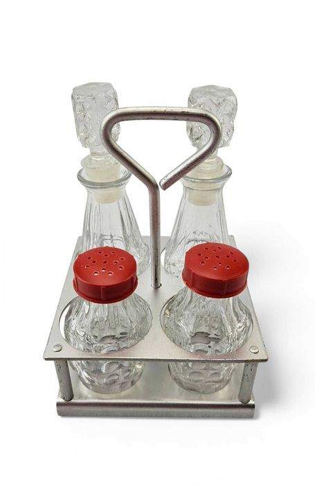 KOMPLET DO PRZYPRAW NOWY ORYGINAŁ huta szkła Ząbkowice PRL WP wojskowy