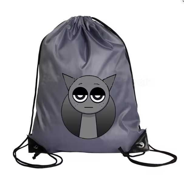 duży worek nieprzemakalny plecak szkolny Sprunki GRAY