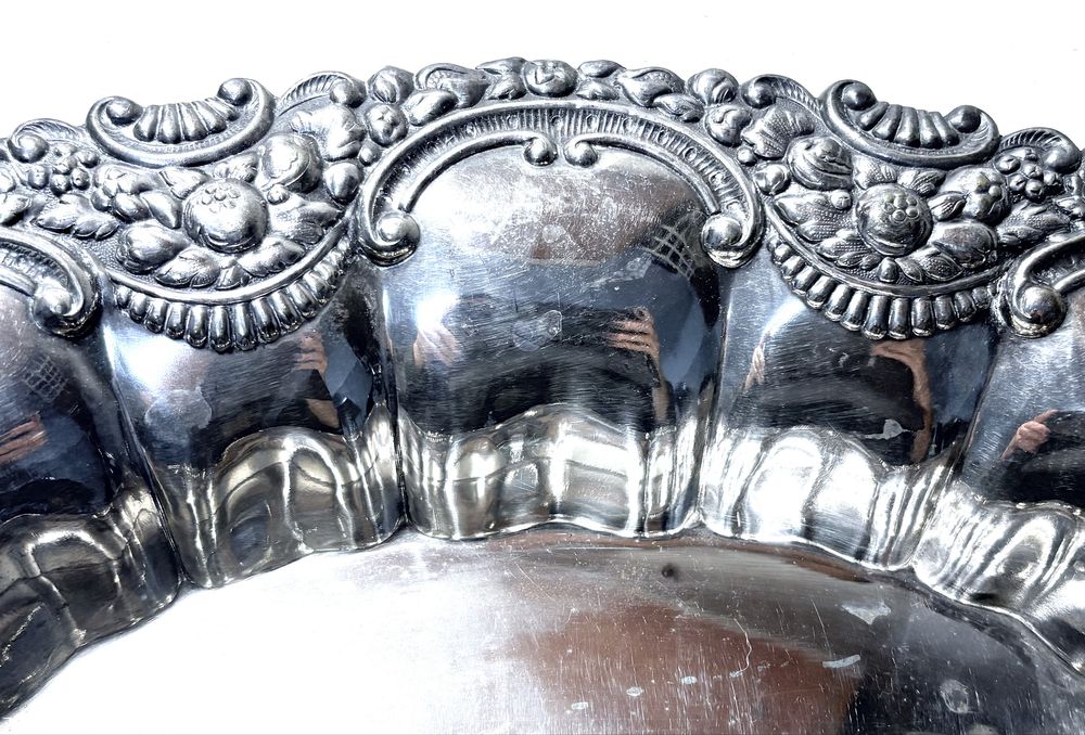 Lindas taças ovais antigas com banho em prata inglesa e espanhola