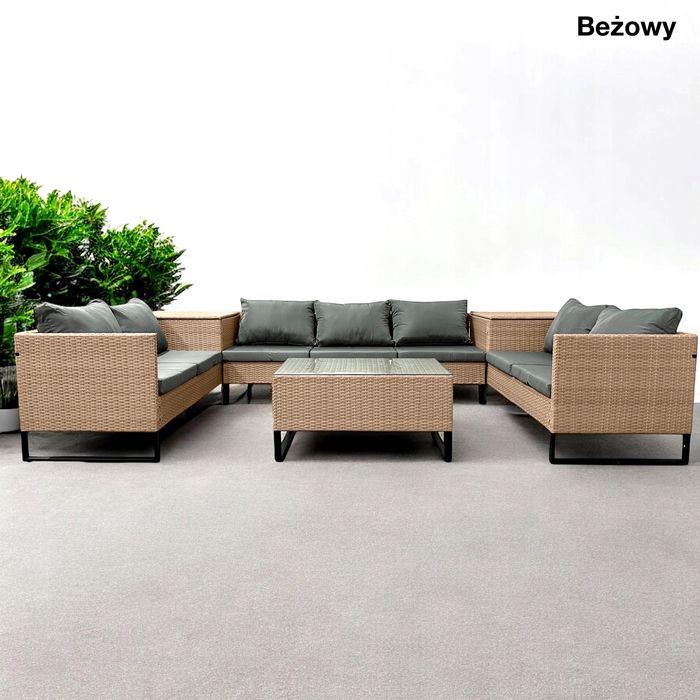 Nowe Meble ogrodowe NOWOCZESNY komplet Wypoczynkowy 2 schowki 4 kolory