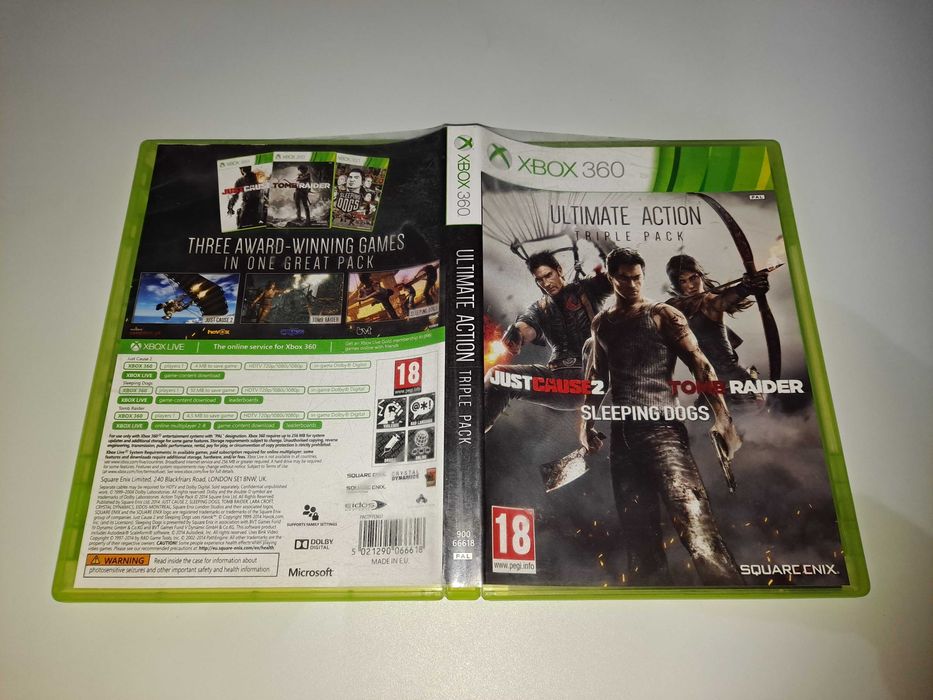 Sleeping Dogs + Tomb Raider + Just Cause 2 - Xbox 360