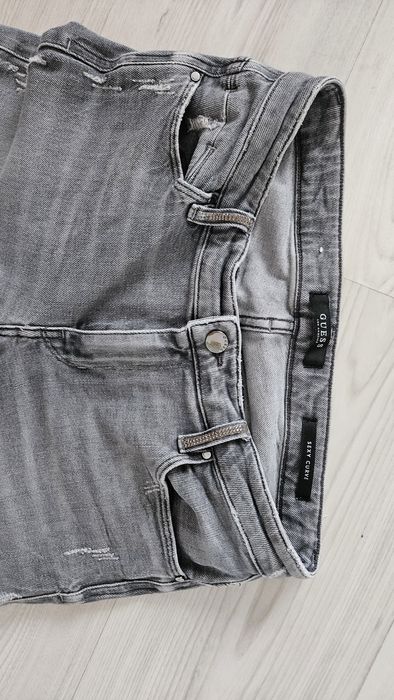 Szare spodnie guess cekiny przetarcia s 36 m jeans dźi sy sexy