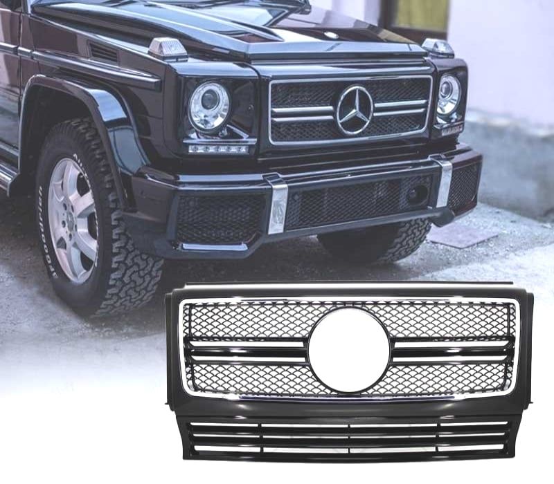 GRELHA MERCEDES CLASSE G W463 90-12 LOOK AMG G65 PRETO CROMADO