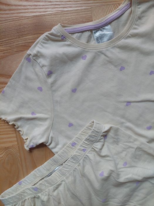 Piżama krótka dziewczęca h&m 134/140