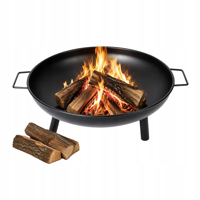 Palenisko Ogrodowe Ognisko 58Cm Na Grill Biwak Stal Solidne Uchwyty
