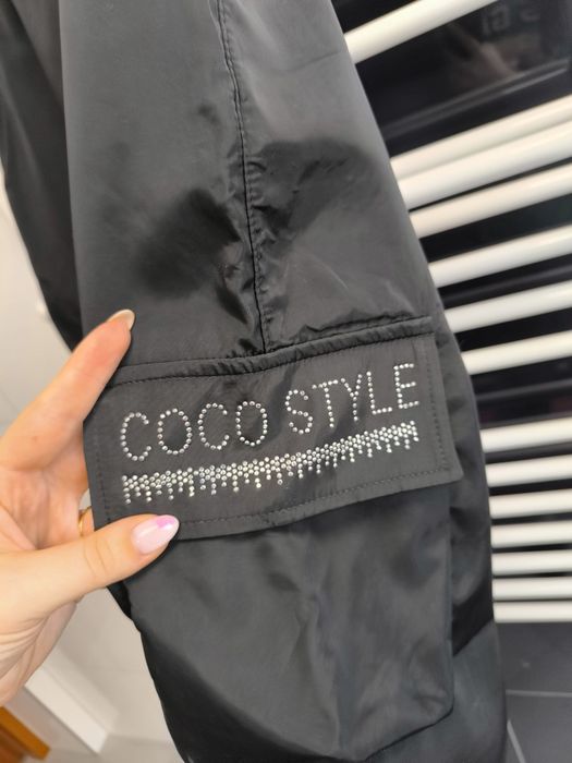 Czarne bojówki ortalionowe Coco Style Exclusive | nowe z metką | M/L