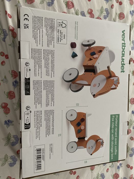 Triciclo com caixa de arrumaçao Raposa - multicolor