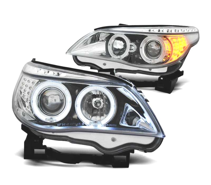 FAROIS BMW E60 E61 03-07 LUZ DIURNA LED PRETO