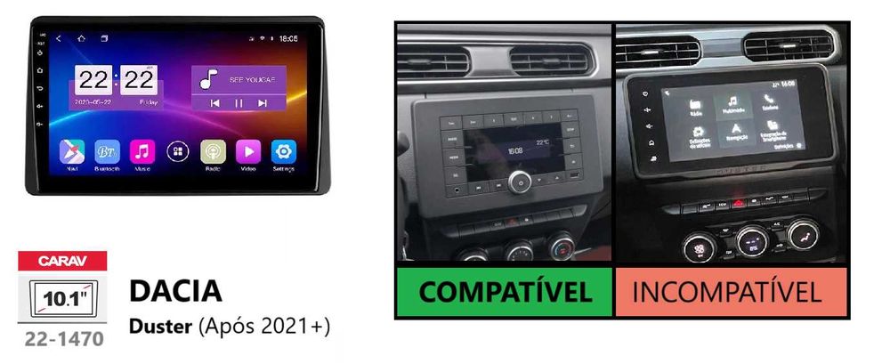 Rádio 2DIN • DACIA Sandero / Duster (Após 2021+) • Android 4+64GB