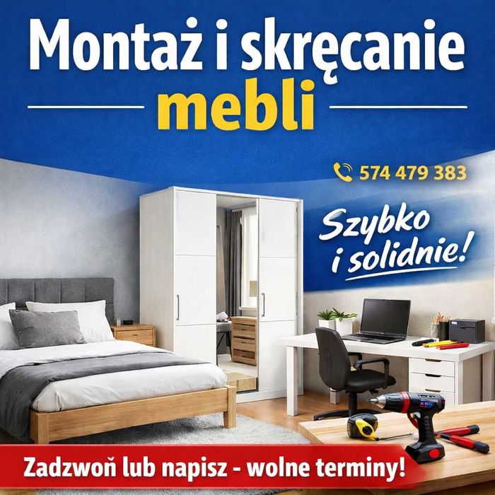 Montaż / skręcanie mebli – tanio, solidnie, szybkie terminy