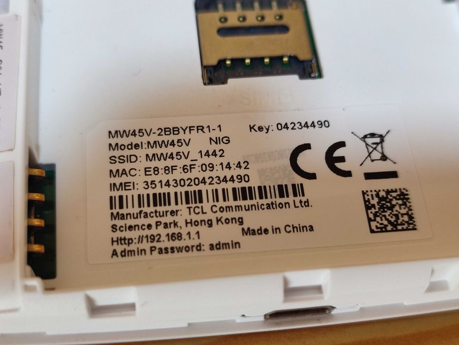 Alcatel MW45V 4G Router hotspot Livre. Bateria 2200mAh Desbloqueado. Qualquer cartão SIM