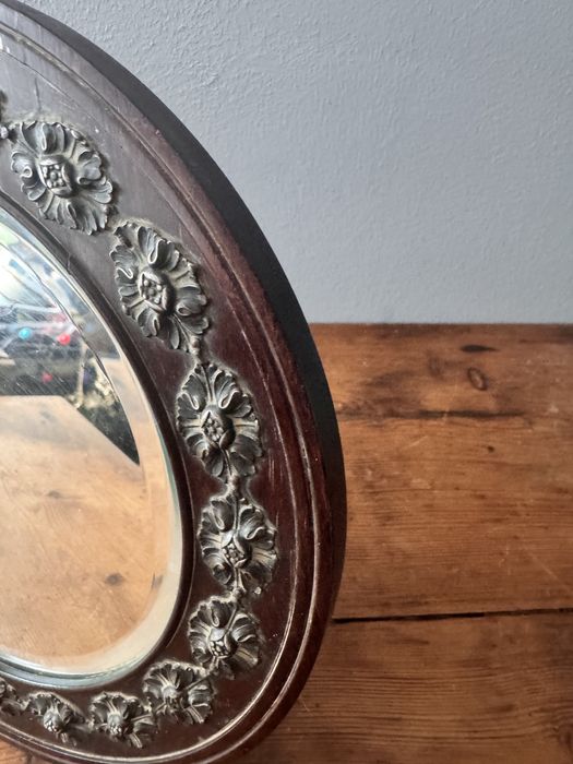 Vintage Espelho Tocador Pau Santo e Prata  SecXIX/XX