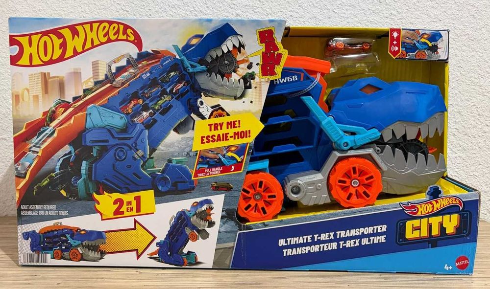 Hot Wheels Zestaw T-Rex Mega Transporter 2w1 HNG50