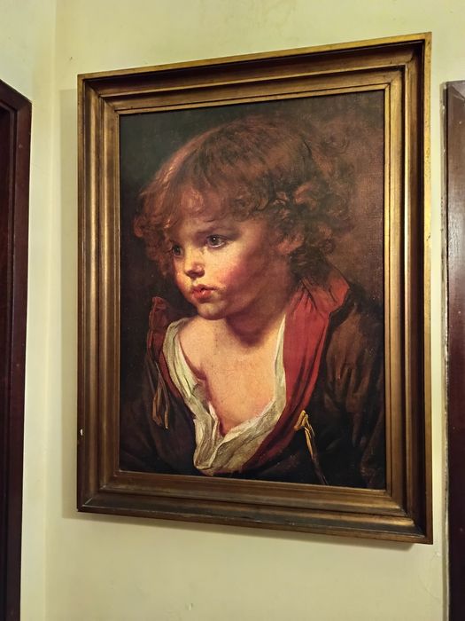 Quadro  Esta imagem mostra uma pintura intitulada "Petit Garçon blond à la chemise ouverte" (Menino loiro com camisa aberta)