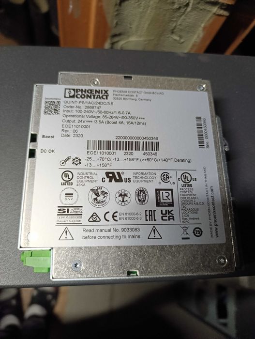 Phoenix Contact zasilacz impulsowy 24VDC