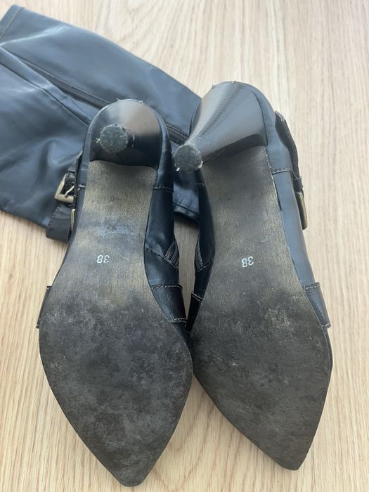 Botas  castanho terra, cano alto, N.38