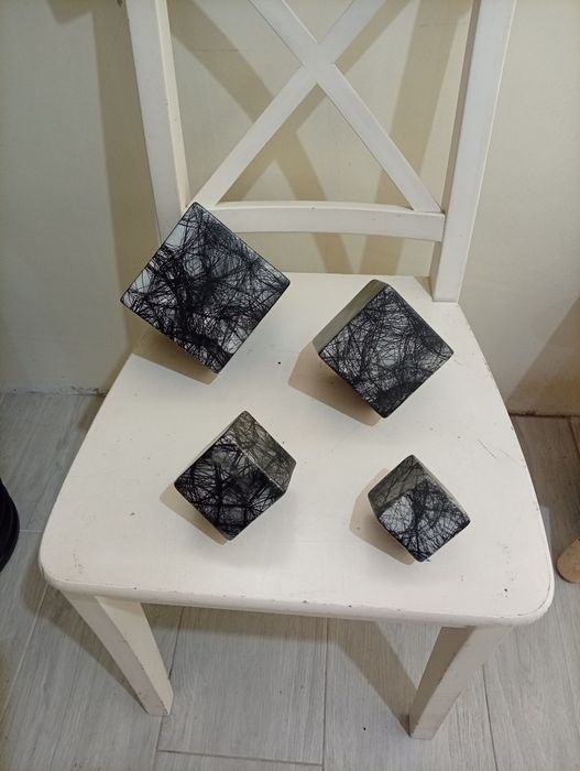 Conjunto de 4 cubos decorativos