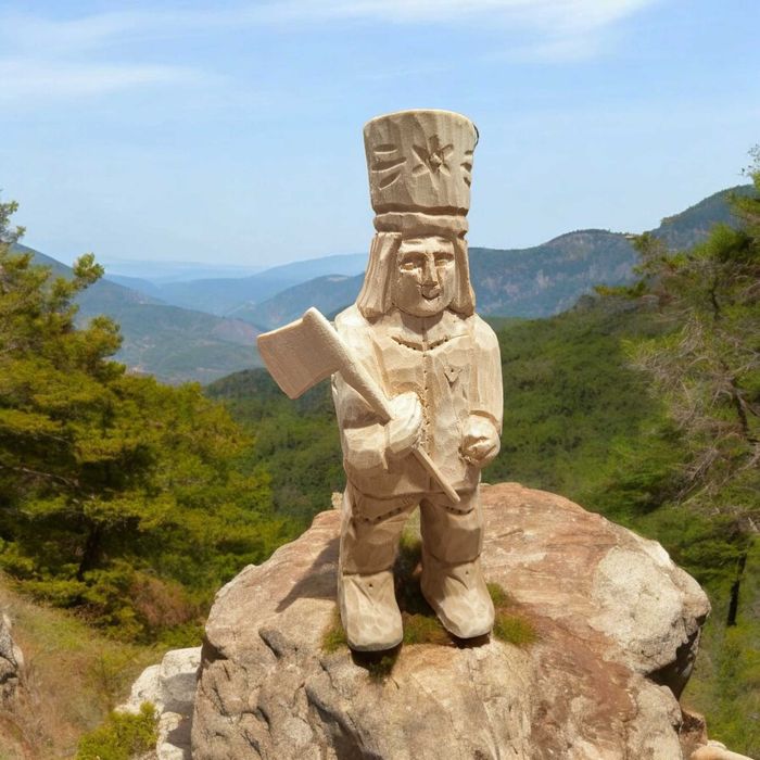 Unikalna Rzeźba Drewniana przedstawiająca postać Janosika