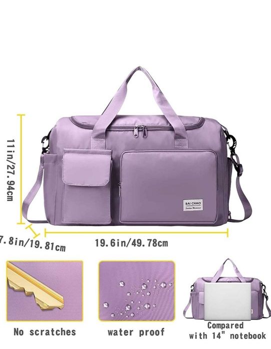 Torba sportowa 28 litrów | wodoodporna | różowa | przegroda na buty