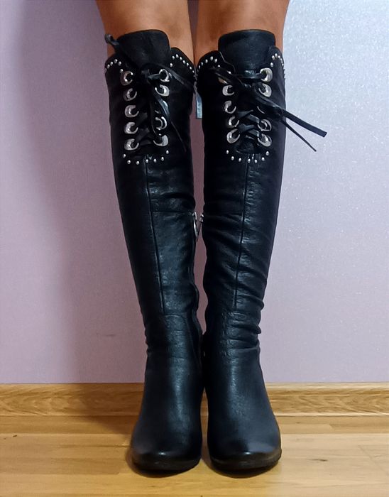 Сапоги осінь утеплені натур.шкіра 36 37