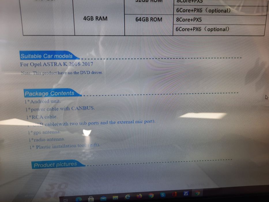 Rádio Android Opel Astra K 2015 a 2019